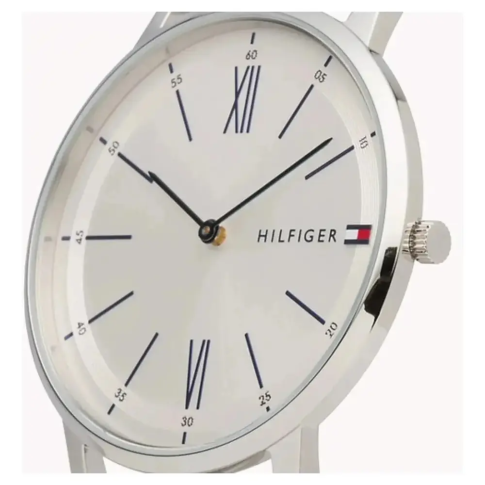 Reloj Tommy Hilfiger Cooper Código 1791511 para Hombre – Acero Plateado con Esfera Blanca