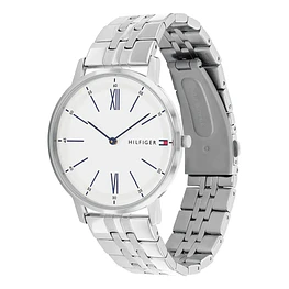 Reloj Tommy Hilfiger Cooper Código 1791511 para Hombre – Acero Plateado con Esfera Blanca