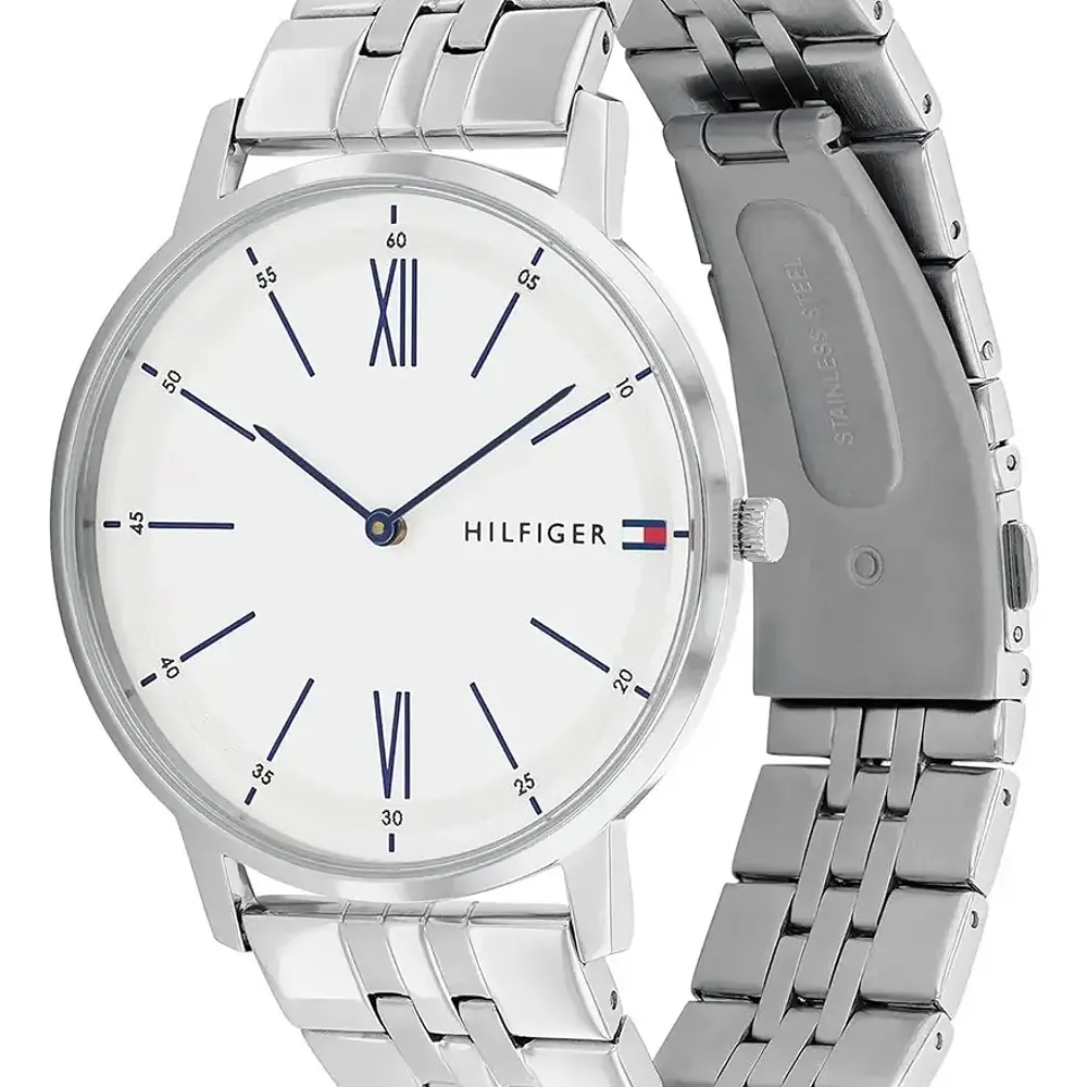 Reloj Tommy Hilfiger Cooper Código 1791511 para Hombre – Acero Plateado con Esfera Blanca