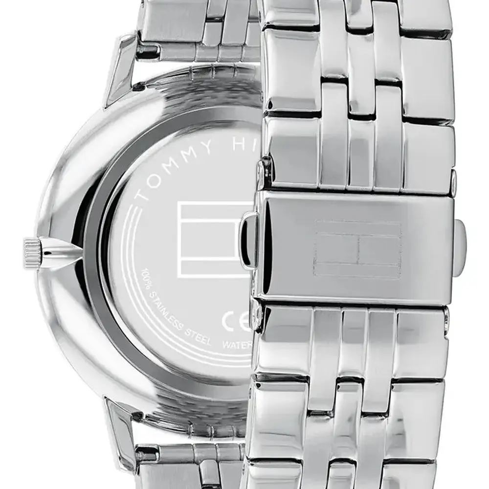 Reloj Tommy Hilfiger Cooper Código 1791511 para Hombre – Acero Plateado con Esfera Blanca