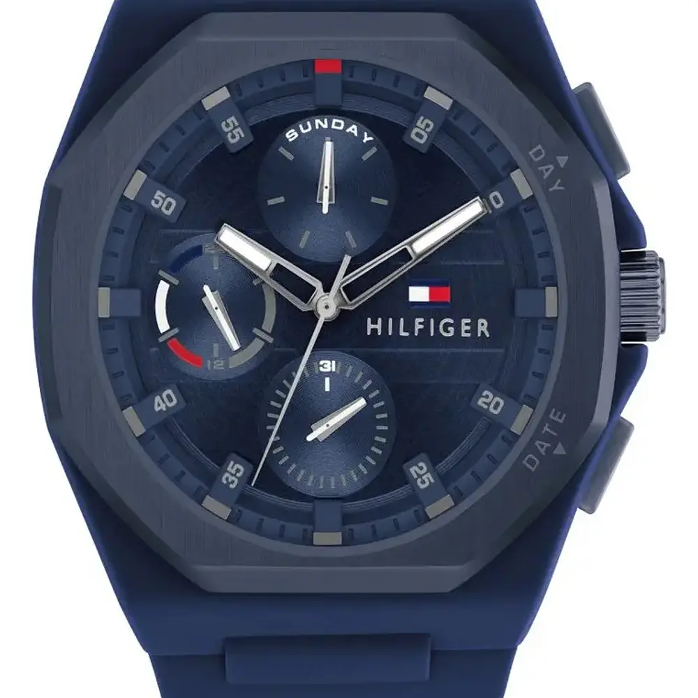 Reloj Tommy Hilfiger Código 1792122 para Hombre – Silicona Azul Multifunción