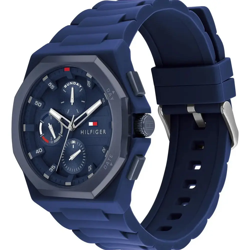 Reloj Tommy Hilfiger Código 1792122 para Hombre – Silicona Azul Multifunción