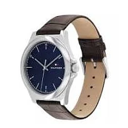 Reloj Tommy Hilfiger Norris Código 1710549 para Hombre – Correa de Cuero Café y Esfera Azul
