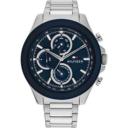 Reloj Tommy Hilfiger Clark Código 1792080 para Hombre – Acero Inoxidable Plateado con Esfera Azul