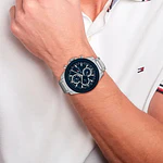 Reloj Tommy Hilfiger Clark Código 1792080 para Hombre – Acero Inoxidable Plateado con Esfera Azul