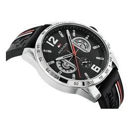 Reloj Tommy Hilfiger Decker Código 1791473 para Hombre – Correa de Silicona Negra y Esfera Negra