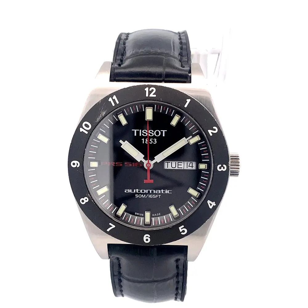 Reloj Tissot PRS 516 para Hombre – Automático con Correa de Cuero y Cristal Zafiro