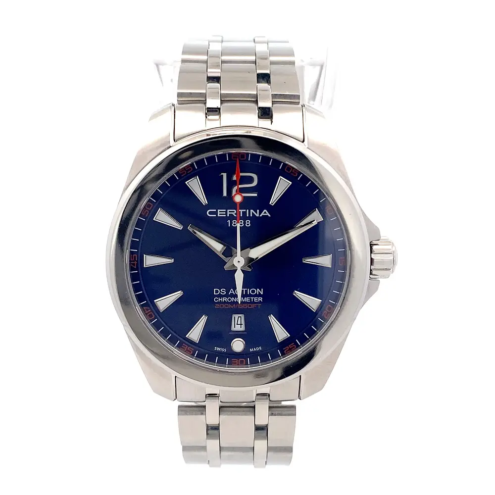 Reloj Certina DS Action Código C032851A para Hombre – Cuarzo en Acero con Esfera Azul y Cristal Zafiro