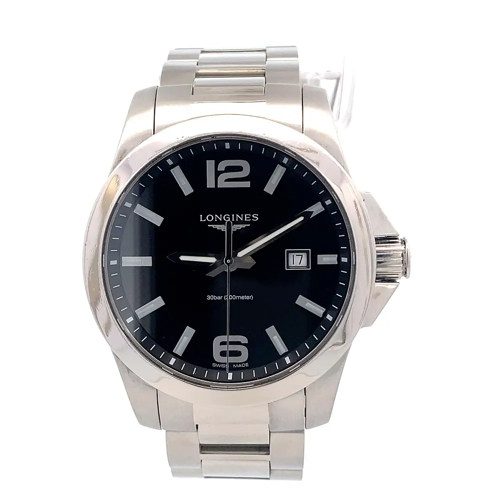 Reloj Longines Conquest Código L3.760.4 para Hombre – Cuarzo en Acero con Esfera Negra y Cristal Zafiro