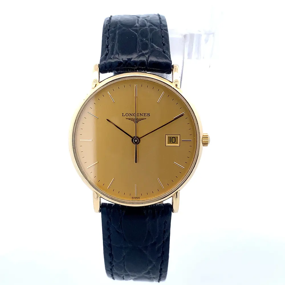 Reloj Longines Presence Código L4.743.6 para Hombre – Cuarzo en Oro 750 con Cristal Zafiro