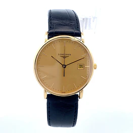 Reloj Longines Presence Código L4.743.6 para Hombre – Cuarzo en Oro 750 con Pulso de Oro y Cristal Zafiro