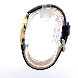 Reloj Longines Presence para Hombre – Cuarzo en Oro 750 con Correa de Cuero y Cristal Zafiro