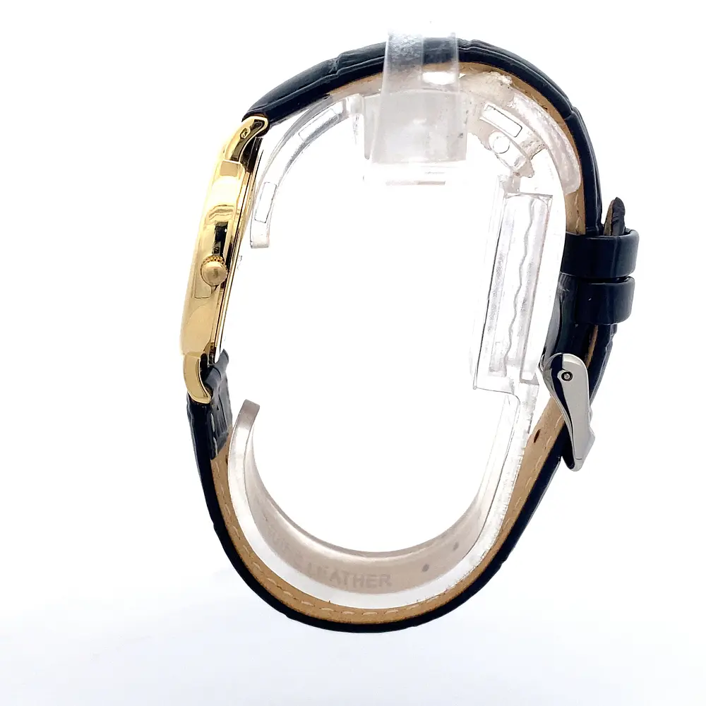 Reloj Longines Presence para Hombre – Cuarzo en Oro 750 con Correa de Cuero y Cristal Zafiro