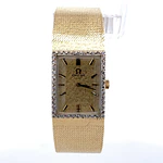 Reloj Omega Vintage Unisex – Mecánico en Oro 14K con Pulso de Oro y Bisel con Diamantes