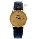Reloj Longines Presence Código L7.888.6 para Hombre – Cuarzo en Oro 750 con Correa de Cuero Original y Cristal Zafiro