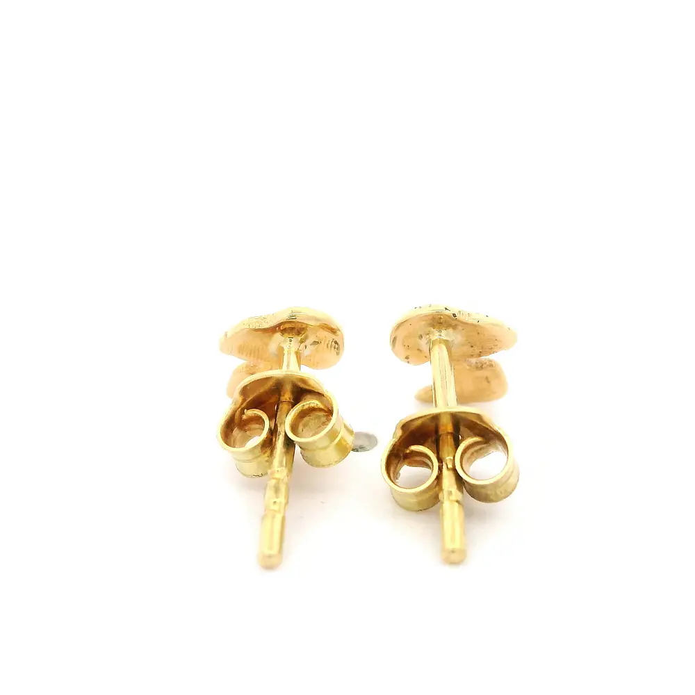 Aros de Oro 18K Figura Perro Pintada