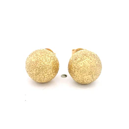 Aros de Oro 18K Esfera Mateada