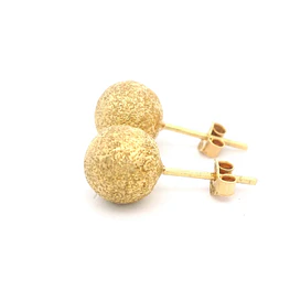 Aros de Oro 18K Esfera Mateada