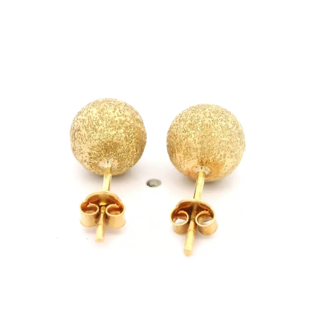 Aros de Oro 18K Esfera Mateada