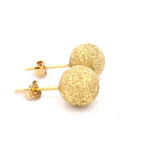 Aros de Oro 18K Esfera Mateada