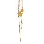Cadena de Oro 18K Limada con Colgantes Estrellas, Infinito y Punto de Luz