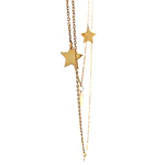 Cadena de Oro 18K Limada con Colgantes Estrellas, Infinito y Punto de Luz