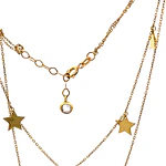 Cadena de Oro 18K Limada con Colgantes Estrellas, Infinito y Punto de Luz