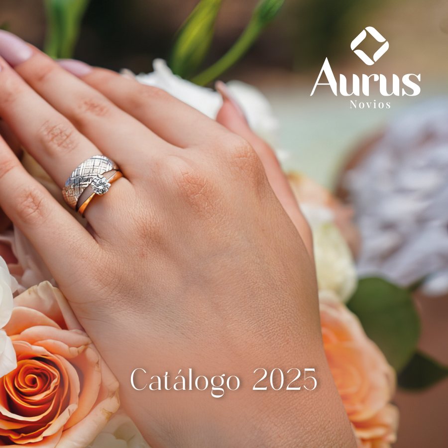 Portada del Catálogo Aurus Novios 2025