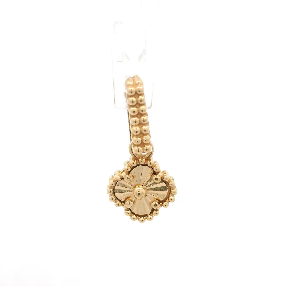 Colgante Flor Trébol Diamantada de Oro Amarillo 18K