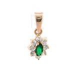 Colgante Lady Di de Oro Amarillo 18K con Piedra Verde