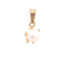 Colgante Pistilos con Perla de Oro Amarillo 18K