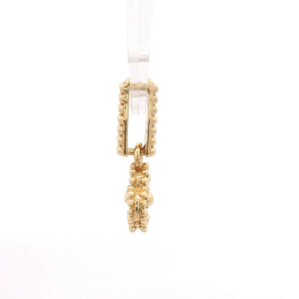 Colgante Flor Trébol Diamantada de Oro Amarillo 18K