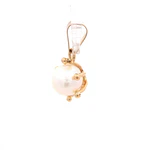 Colgante Pistilos con Perla de Oro Amarillo 18K