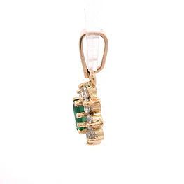 Colgante Lady Di de Oro Amarillo 18K con Piedra Verde