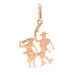 Colgante Pareja de Huasos Bailando de Oro Amarillo 18K