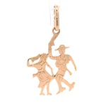 Colgante Pareja de Huasos Bailando de Oro Amarillo 18K