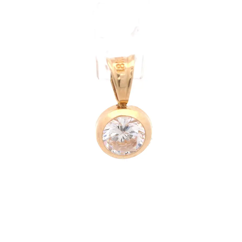 Colgante Punto de Luz de Oro Amarillo 18K con Piedra Incolora