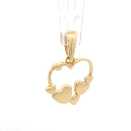Colgante Corazones de Oro Amarillo 18K