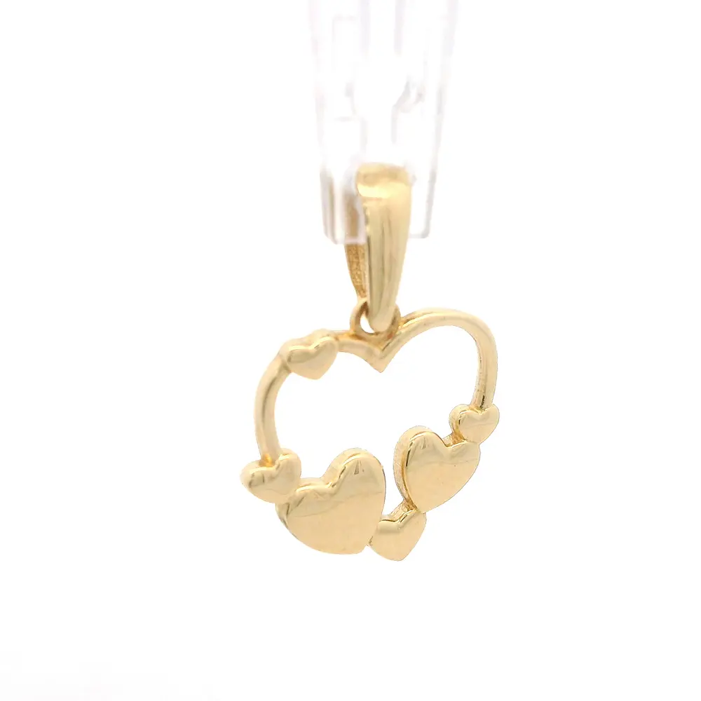 Colgante Corazones de Oro Amarillo 18K