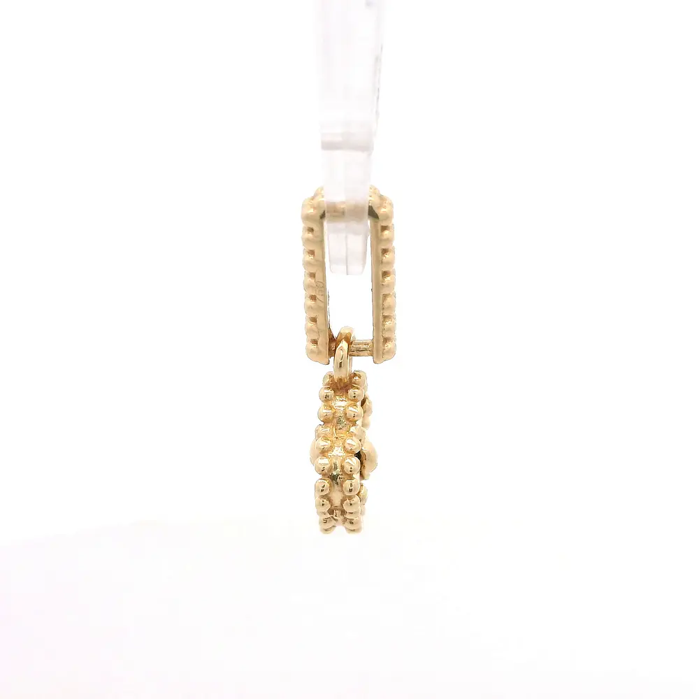 Colgante Flor Trébol Diamantada de Oro Amarillo 18K