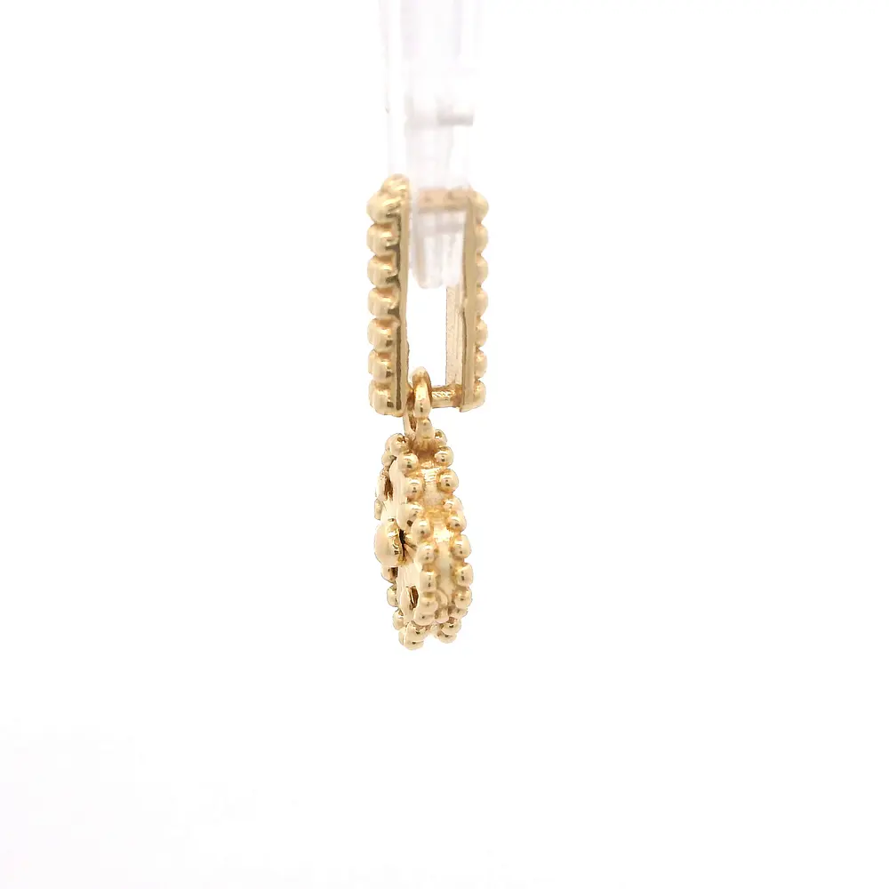 Colgante Flor Trébol Diamantada de Oro Amarillo 18K