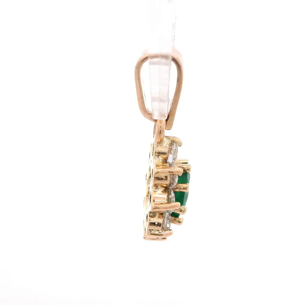 Colgante Lady Di de Oro Amarillo 18K con Piedra Verde