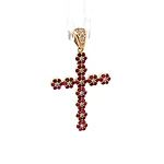 Colgante Cruz de Flores de Oro Amarillo 18K