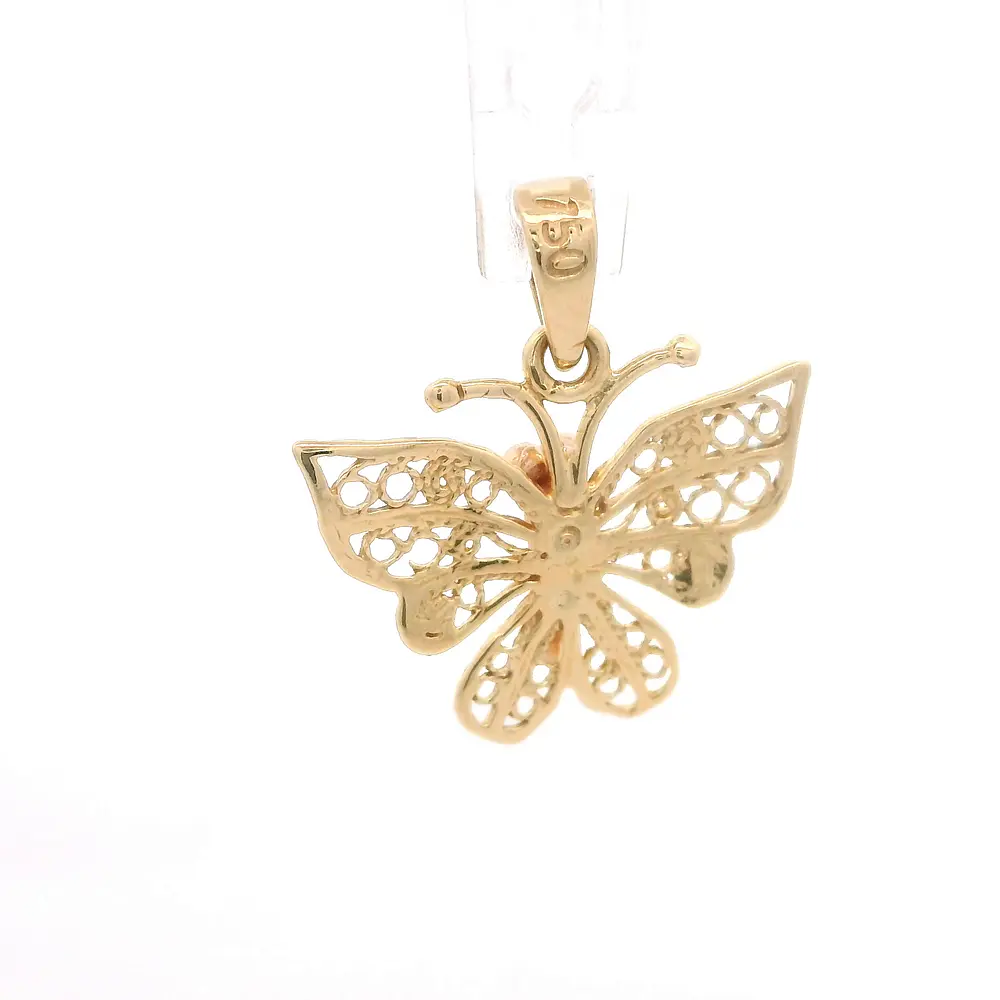 Colgante Mariposa Calada de Dos Oros 18K