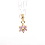 Colgante Rosette de Oro Amarillo 18K con Piedras Rosadas