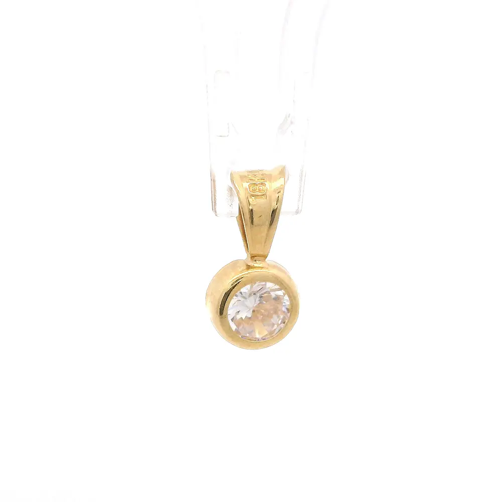 Colgante Punto de Luz de Oro Amarillo 18K con Piedra Incolora
