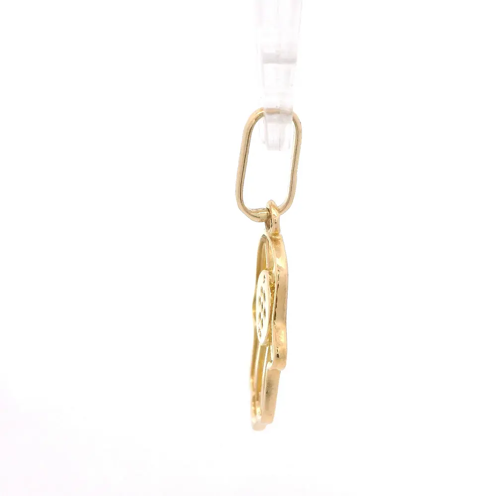 Colgante Mano de Fátima Calada de Oro Amarillo 18K