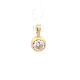 Colgante Punto de Luz de Oro Amarillo 18K con Piedra Incolora