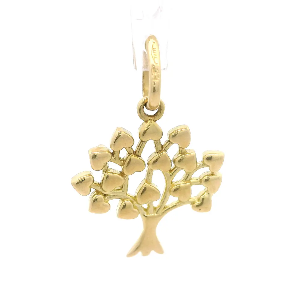 Colgante Árbol de la Vida con Corazones de Oro Amarillo 18K