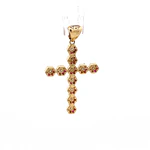 Colgante Cruz de Flores de Oro Amarillo 18K